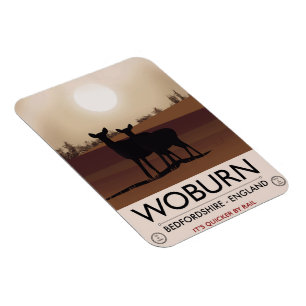 Íman Cartaz de viagem estilo vintage de Woburn - Bedfor