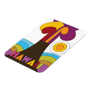 Íman Cartaz de viagem estilo vintage havaiano dos anos