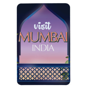 Íman Cartaz de viagem estilo vintage Mumbai Índia
