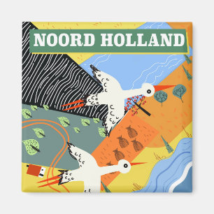 Íman Cartaz de viagem estilo vintage Noord Holland