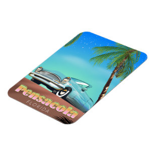 Íman Cartaz de viagem estilo vintage Pensacola, Flórida