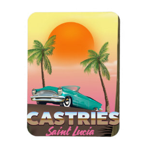 Íman Cartaz de viagem exótico tropical Castries Saint L