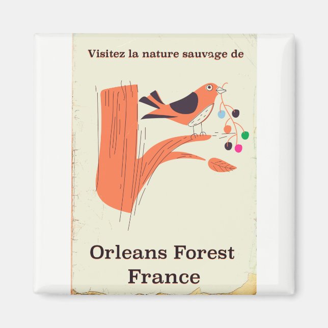 Íman cartaz de viagem Floresta de Orleans França (Frente)