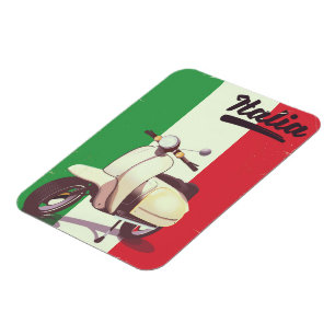 Íman Cartaz de viagem Itália Scooter Vintage