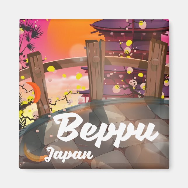 Íman Cartaz de viagem japonês Beppu (Frente)