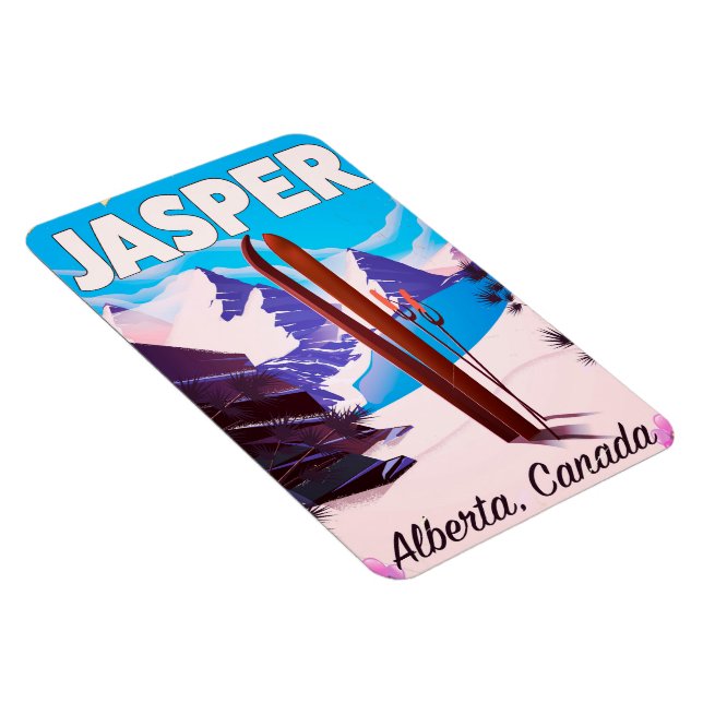 Íman Cartaz de viagem Jasper Alberta Canadá (Lado Direito)