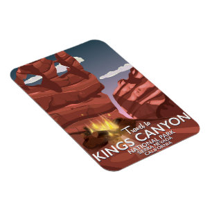 Íman cartaz de viagem Kings Canyon Sierra Nevada