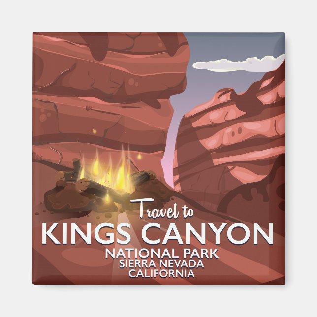 Íman cartaz de viagem Kings Canyon Sierra Nevada (Frente)