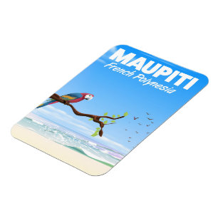 Íman Cartaz de viagem Maupiti Polinésia Francesa