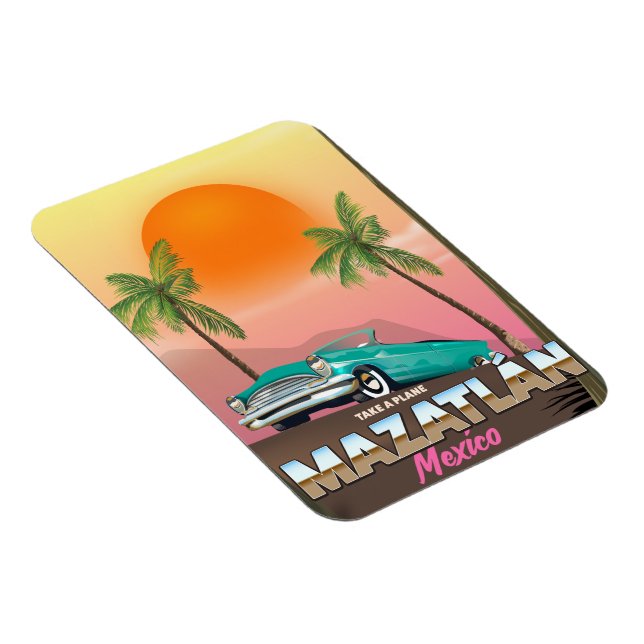 Íman cartaz de viagem Mazatlán México (Lado Direito)