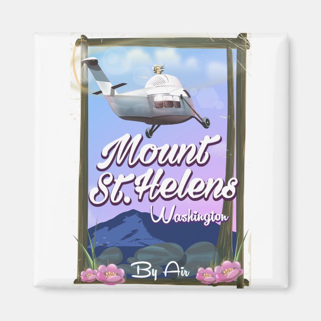 Íman Cartaz de viagem Monte St. Helens Washington (Frente)