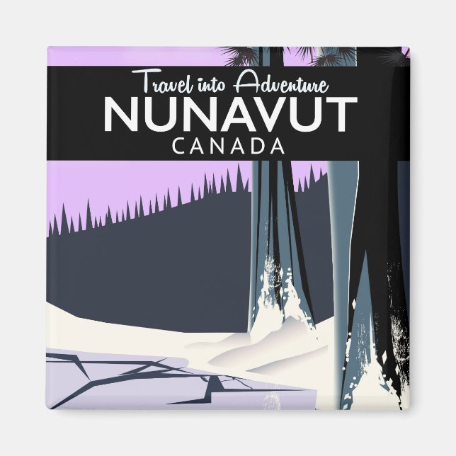 Íman cartaz de viagem Nunavut Canadá (Frente)