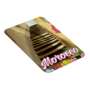 Íman Cartaz de viagem para a cidade antiga de Marrocos