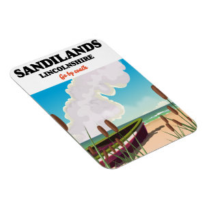 Íman Cartaz de viagem para a praia de Sandilands Lincol