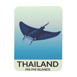 Íman Cartaz de viagem para as Ilhas Phi Phi na Tailândi