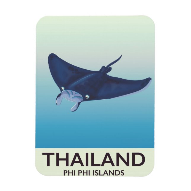 Íman Cartaz de viagem para as Ilhas Phi Phi na Tailândi (Vertical)