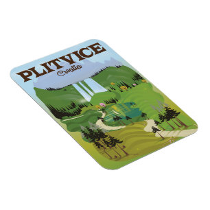 Íman Cartaz de viagem Plitvice Croácia