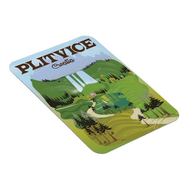 Íman Cartaz de viagem Plitvice Croácia (Lado Direito)