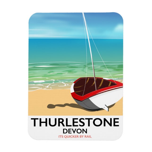 Íman Cartaz de viagem Thurlestone South Devon (Vertical)