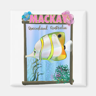 Íman Cartaz de viagem tropical Mackay Austrália