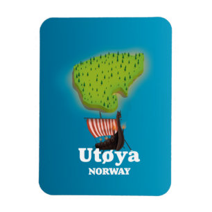 Íman Cartaz de viagem Utøya Noruega