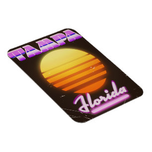 Íman Cartaz de viagem vintage anos 80 Tampa Flórida