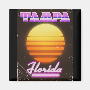 Íman Cartaz de viagem vintage anos 80 Tampa Flórida