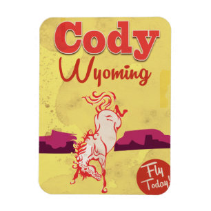 Íman Cartaz de viagem vintage Cody Wyoming