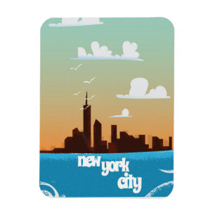 Íman cartaz de viagem vintage da cidade de Nova York