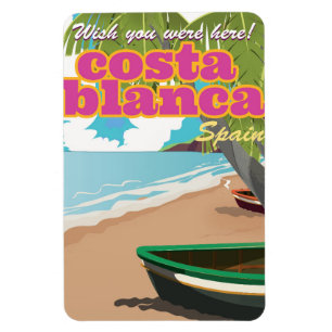 Íman cartaz de viagem vintage da costa de Valência
