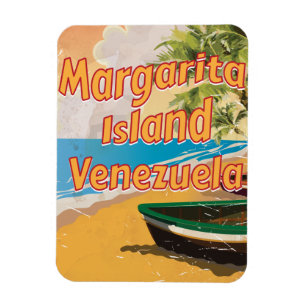 Íman Cartaz de viagem vintage da Ilha Margarita