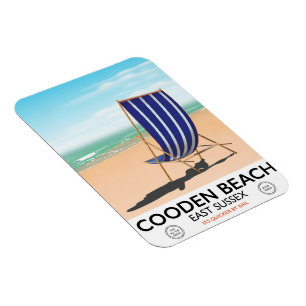Íman Cartaz de viagem vintage da Praia de Cooden East S