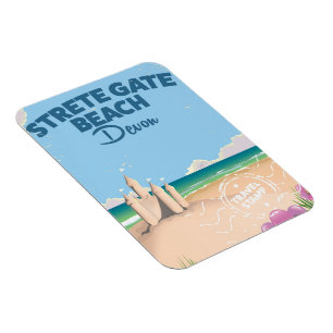 Íman Cartaz de viagem vintage da Praia Strete Gate Devo
