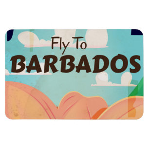 Íman cartaz de viagem vintage de Barbados