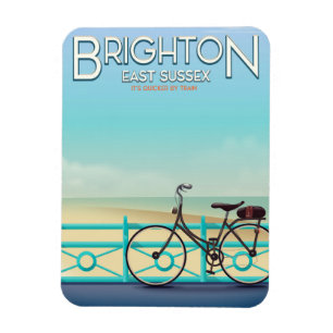 Íman Cartaz de viagem vintage de Brighton, East Sussex.