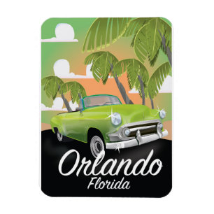 Íman Cartaz de viagem vintage de Orlando Flórida