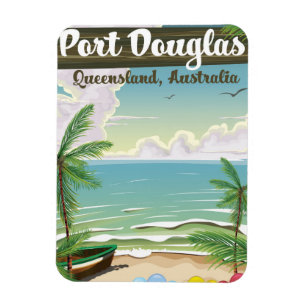 Íman Cartaz de viagem vintage de Port Douglas Austrália