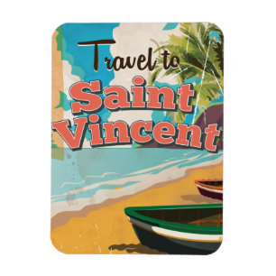 Íman Cartaz de viagem vintage de São Vicente.