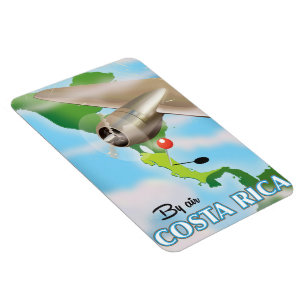 Íman Cartaz de viagem vintage do mapa da Costa Rica