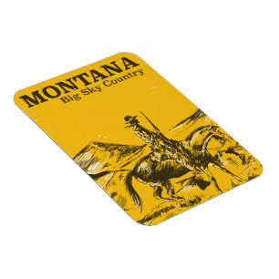 Íman Cartaz de viagem vintage do Montana Big sky Countr