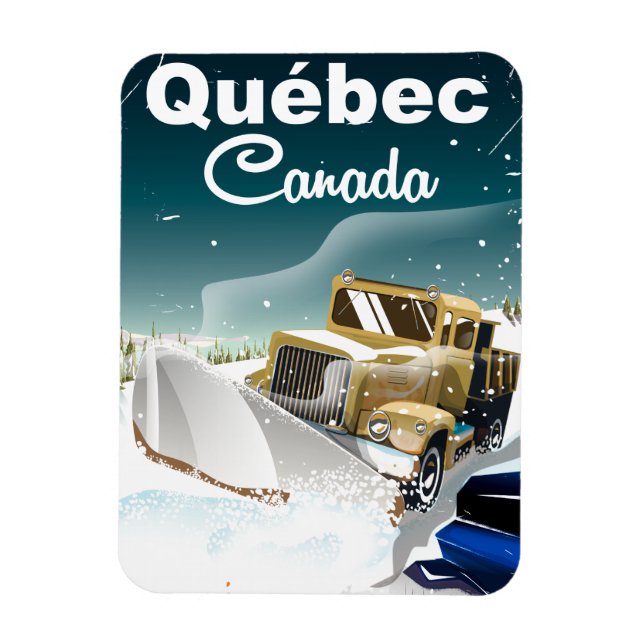 Íman Cartaz de viagem vintage do Québec Canadá (Vertical)