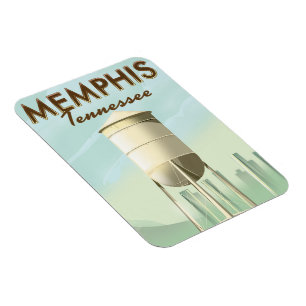 Íman Cartaz de viagem vintage Memphis Tennessee