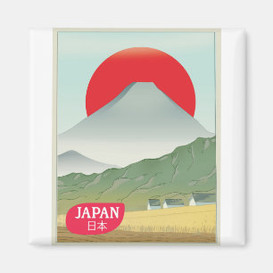Íman cartaz de viagem vintage montanha Japão