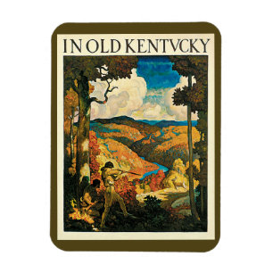 Íman Cartaz de Viagem Vintage NC Wyeth, No Velho Kentuc