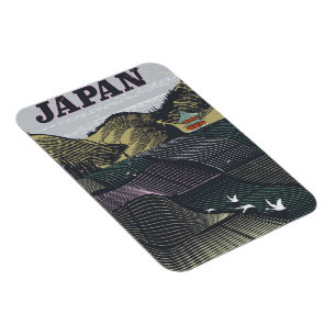 Íman cartaz de viagem vintage paisagem do japão