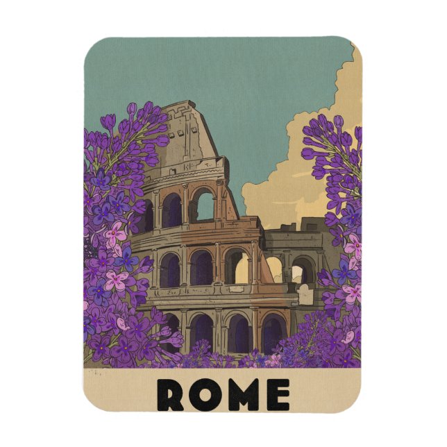 Íman Cartaz de Viagem Vintage Roma (Vertical)