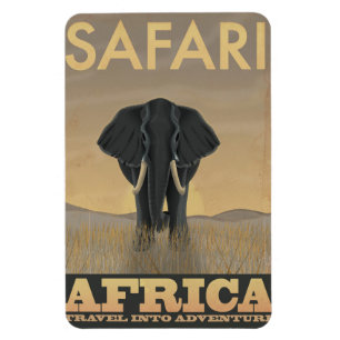 Íman cartaz de viagem vintage Safari África