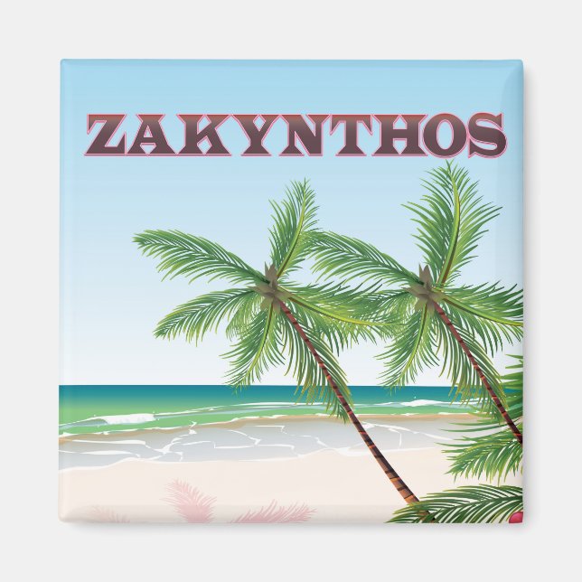 Íman Cartaz de viagem Zakynthos Grécia (Frente)