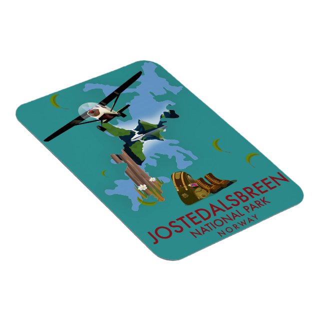 Íman Cartaz de Voo do Parque Nacional Jostedalsbreen (Lado Direito)