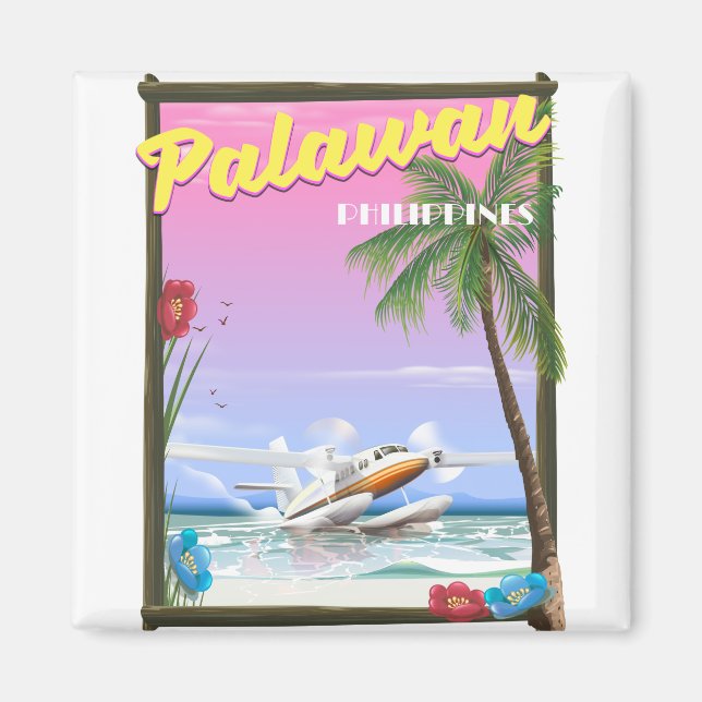 Íman cartaz de voo Palawan Filipinas (Frente)